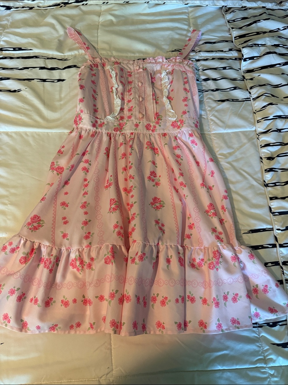 Pink Floral Ruffle Sundress